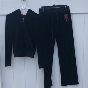 Juicy Couture velvet black running suit